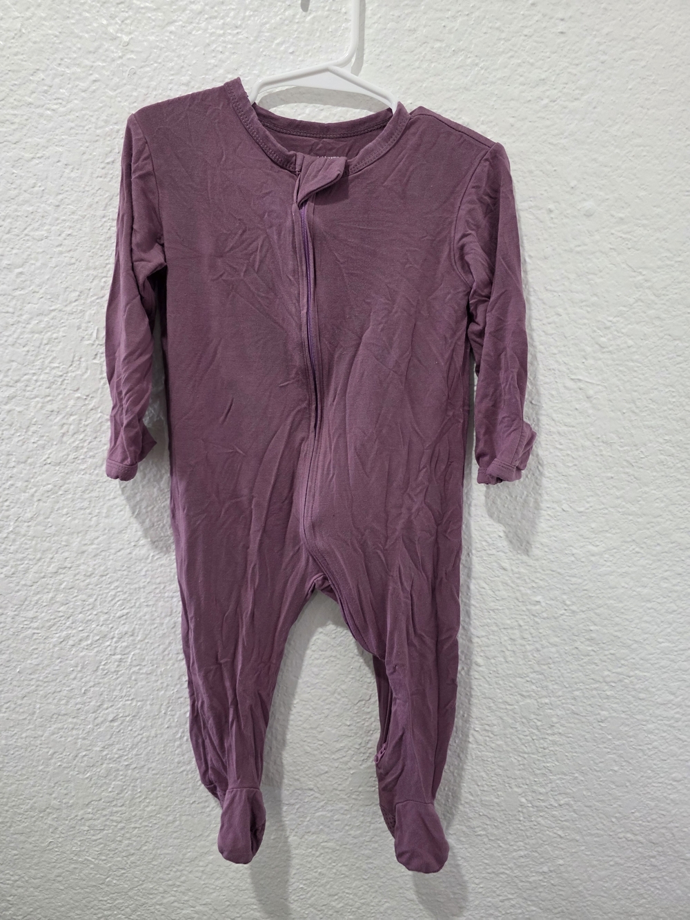 Plum Footed Baby One-Piece in Mauve